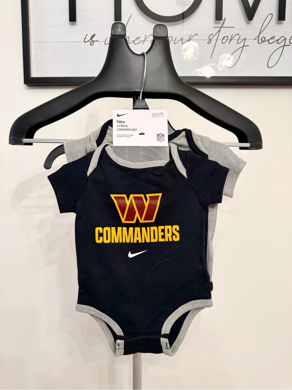 Nike Washington Commanders NFL 2-Piece Creeper Set 0-3 Months Black/Gray